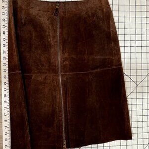 Vintage Brown Suede Mid Rise Skirt